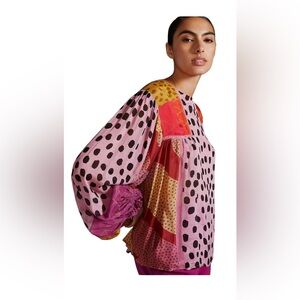 Bl^nk London x Anthropologie MIRANDA PEASANT Top Size L